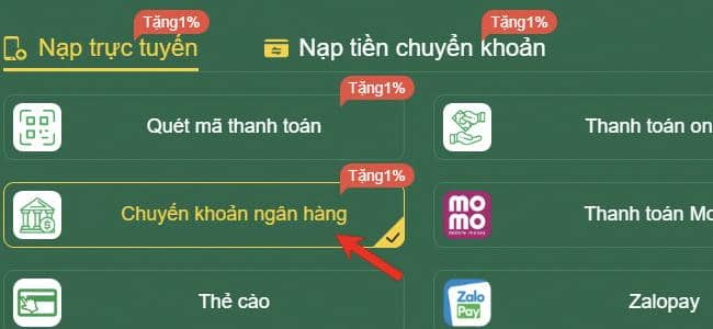 Hình thức nạp tiền tài khoản HB88 đa dạng, nhanh, có thể cá cược ngay