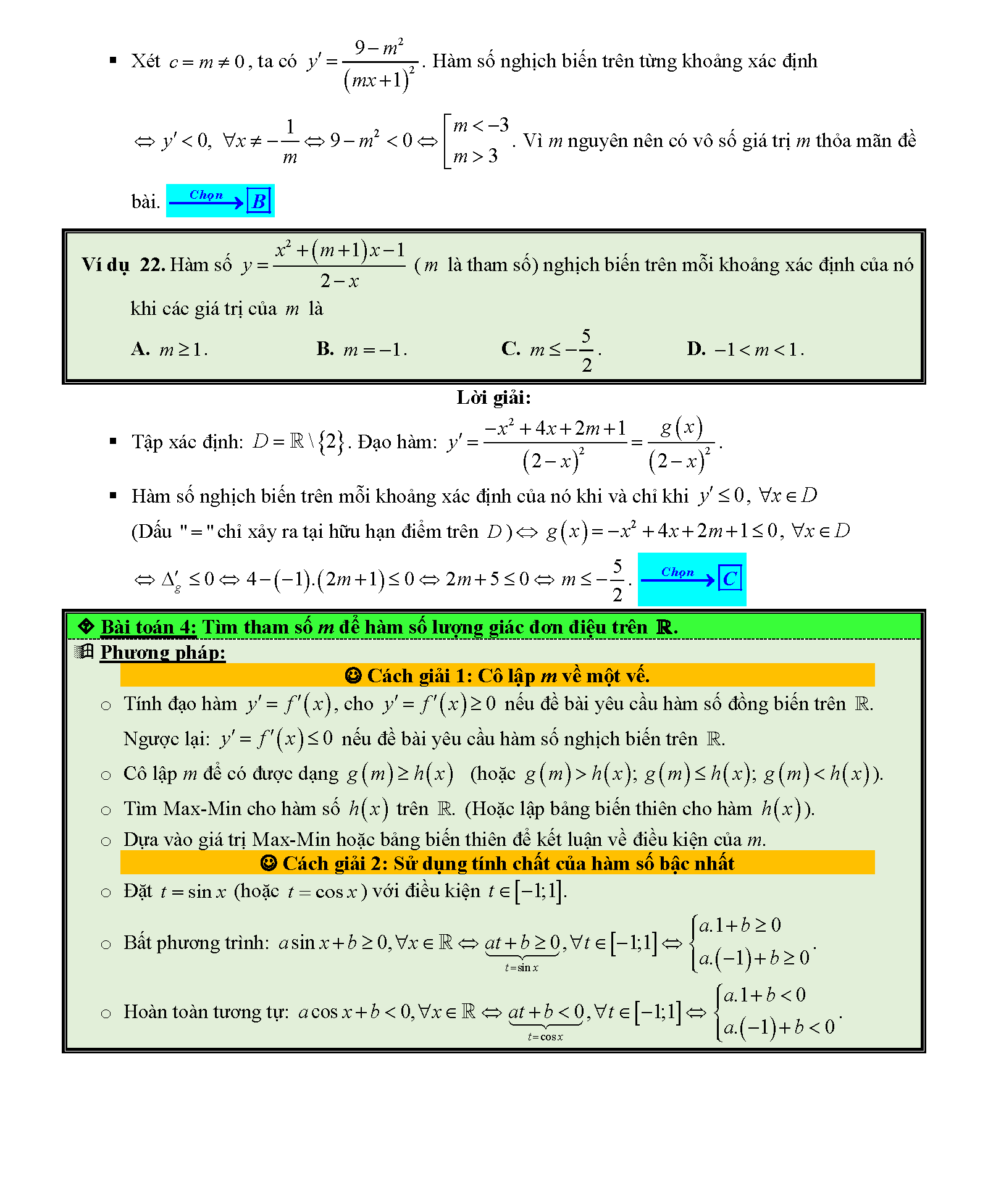 Tài liệu chuyên đề tính đơn điệu của hàm số 16