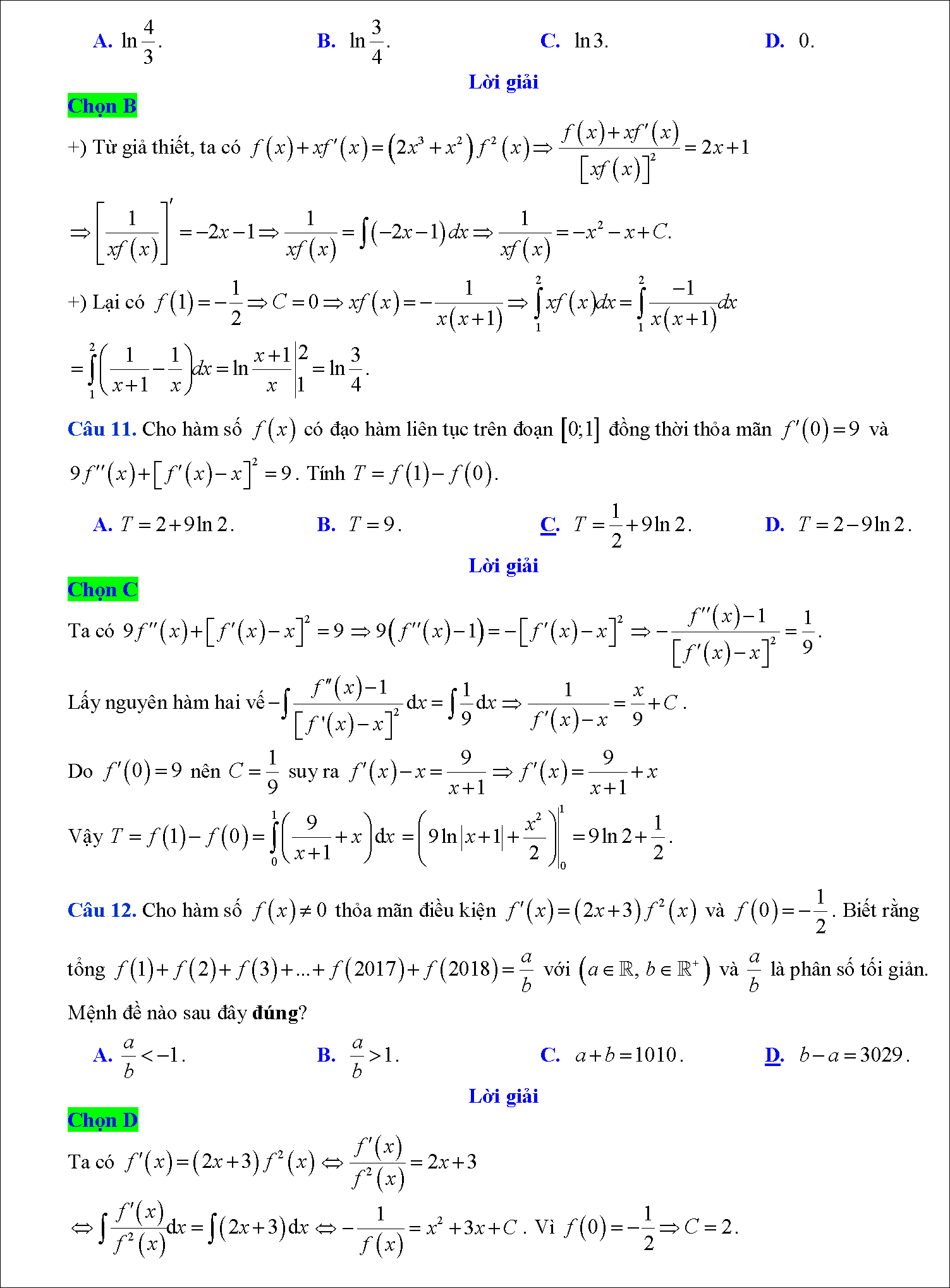 Các dạng toán tích phân hàm ẩn 5