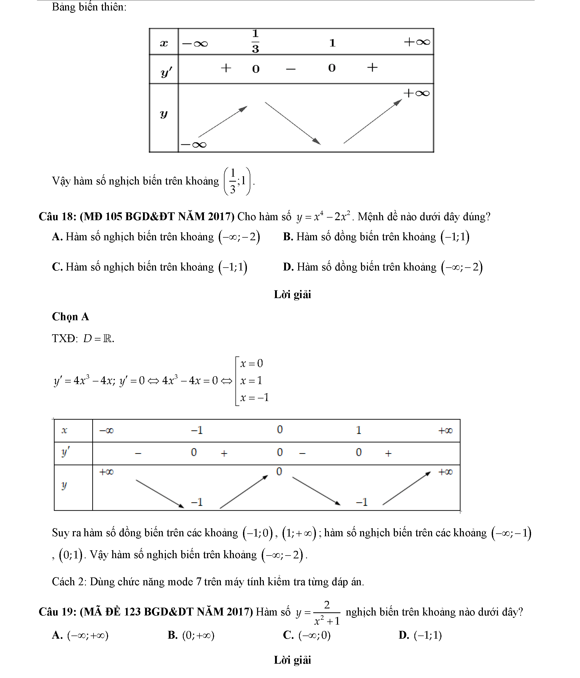 Các dạng toán về tính đơn điệu của hàm số 20