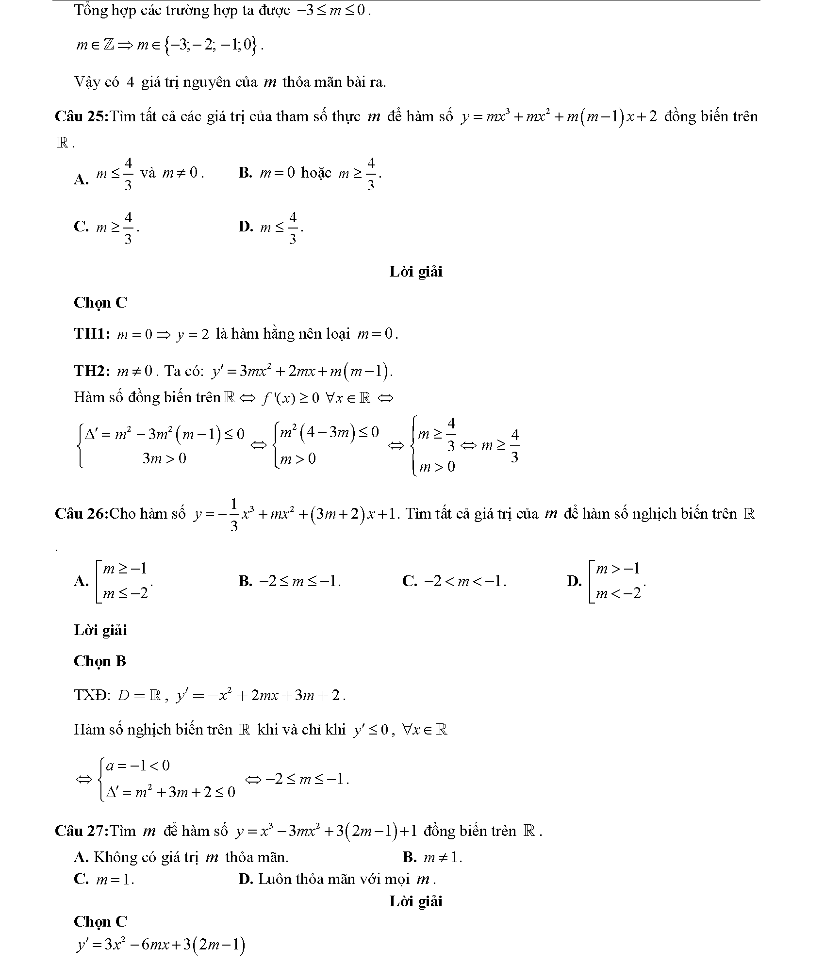 Các dạng toán về tính đơn điệu của hàm số 23