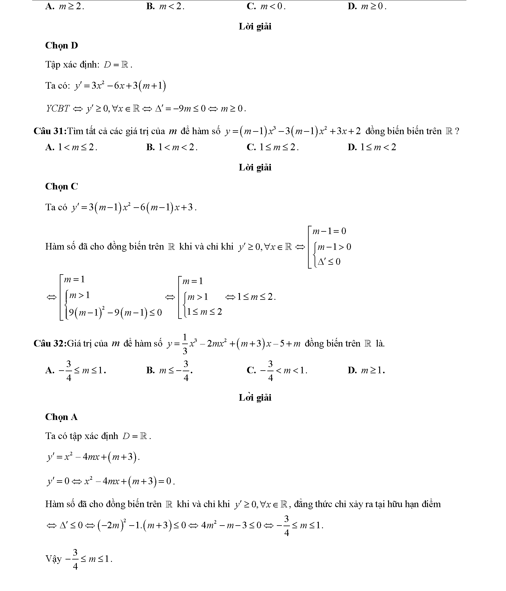 Các dạng toán về tính đơn điệu của hàm số 25