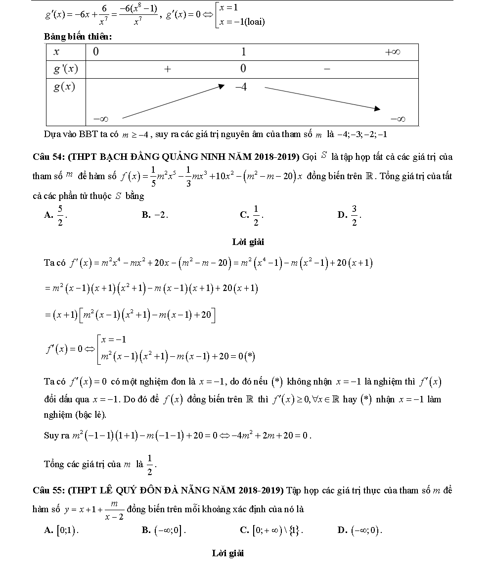 Các dạng toán về tính đơn điệu của hàm số 37