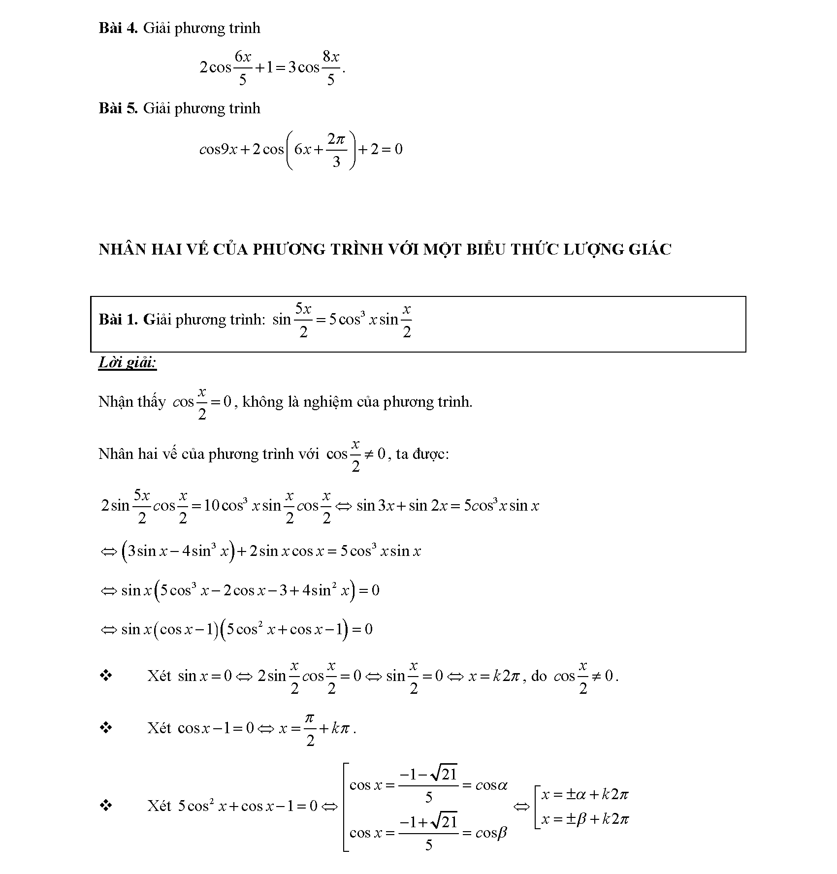 Chuyên đề phương trình lượng giác 41