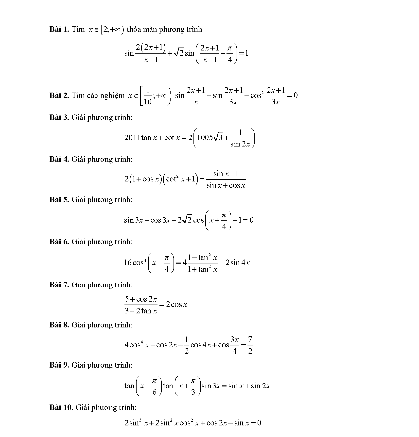 Chuyên đề phương trình lượng giác 46