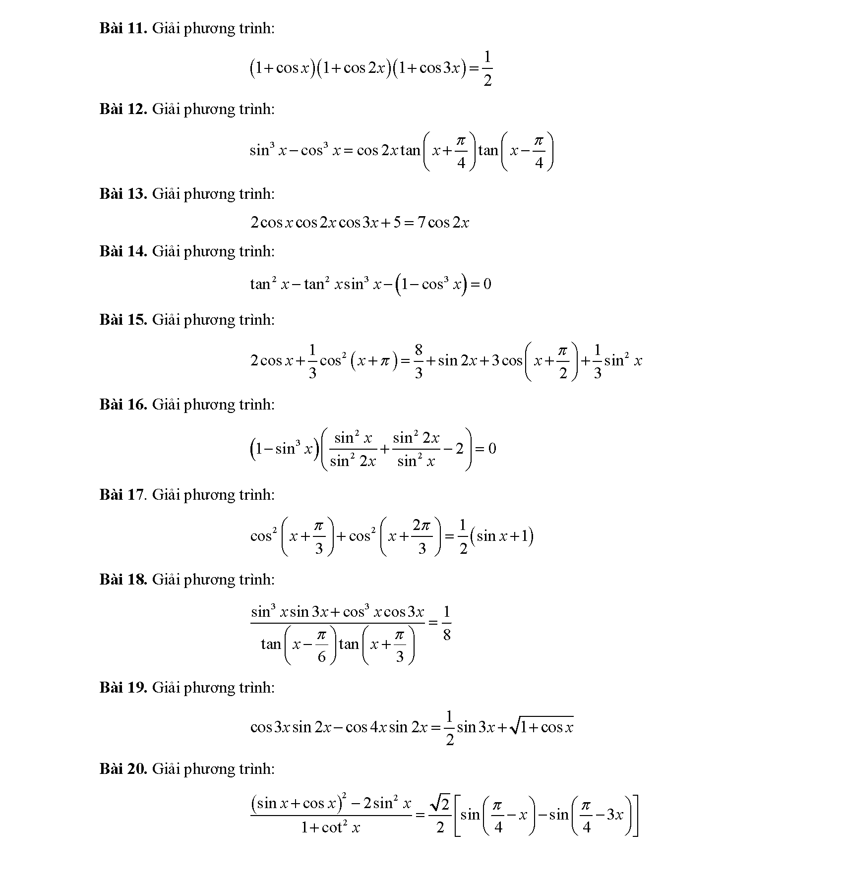 Chuyên đề phương trình lượng giác 47