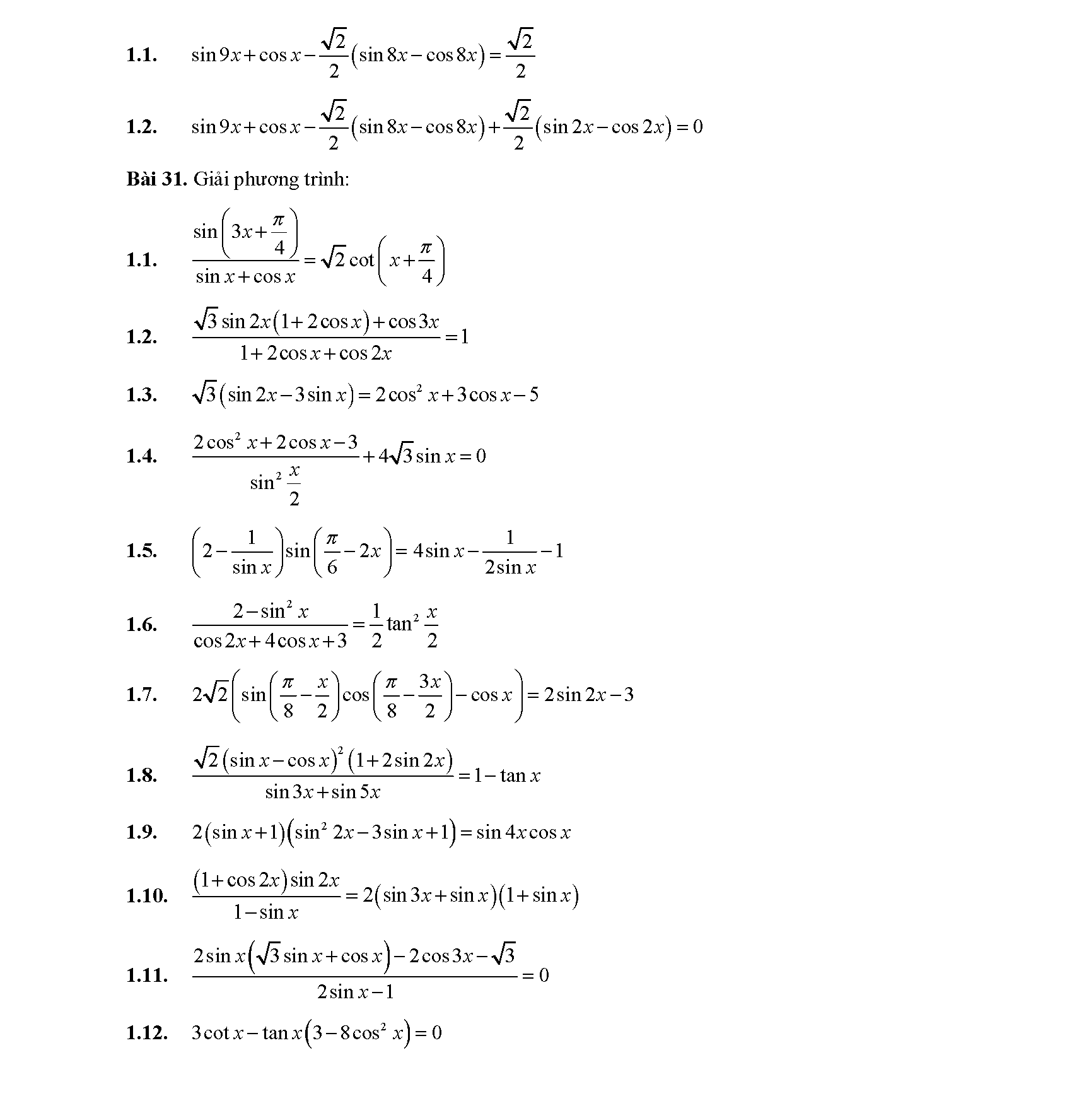 Chuyên đề phương trình lượng giác 49
