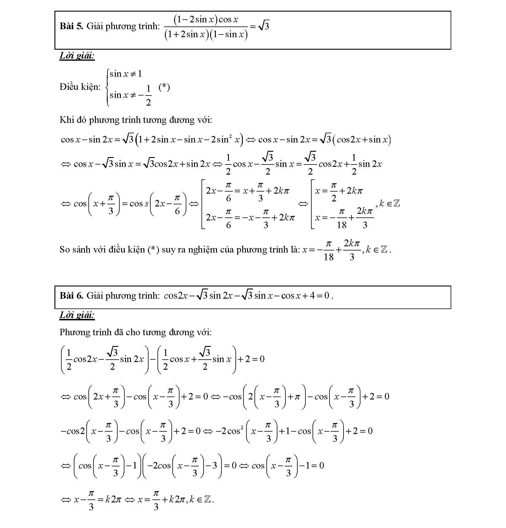 Chuyên đề phương trình lượng giác 7