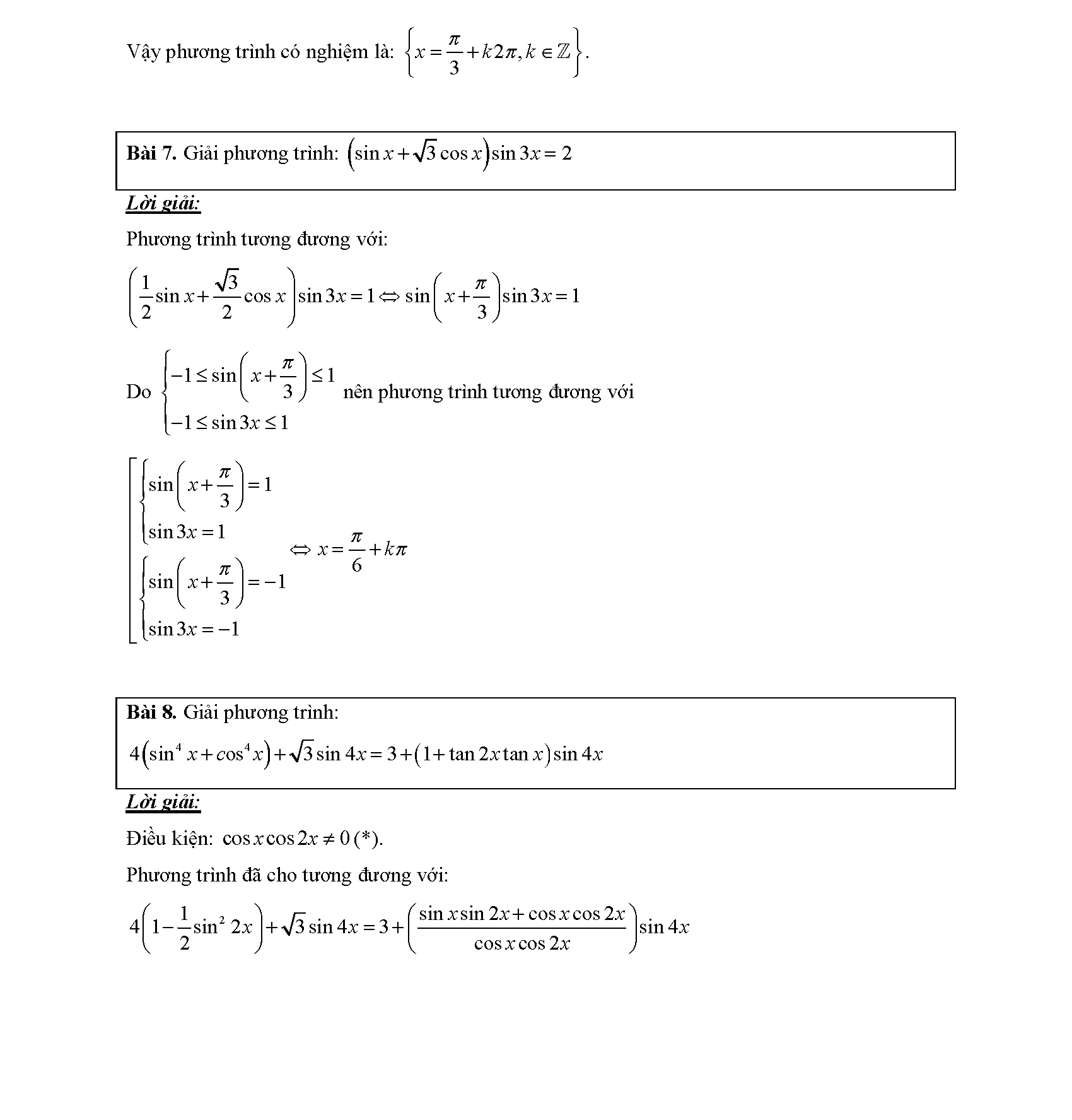 Chuyên đề phương trình lượng giác 8