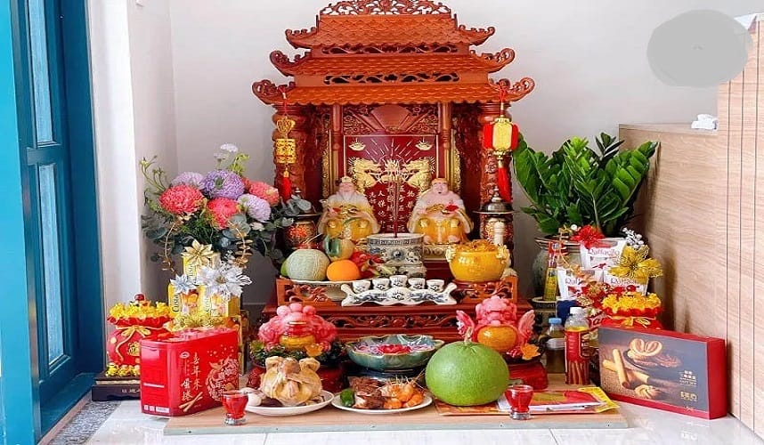 Mâm lễ và cách bài trí cúng Thần tài 23 tháng chạp