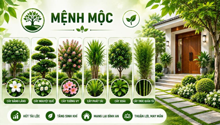Mệnh Mộc nên trồng cây gì ở trước nhà?