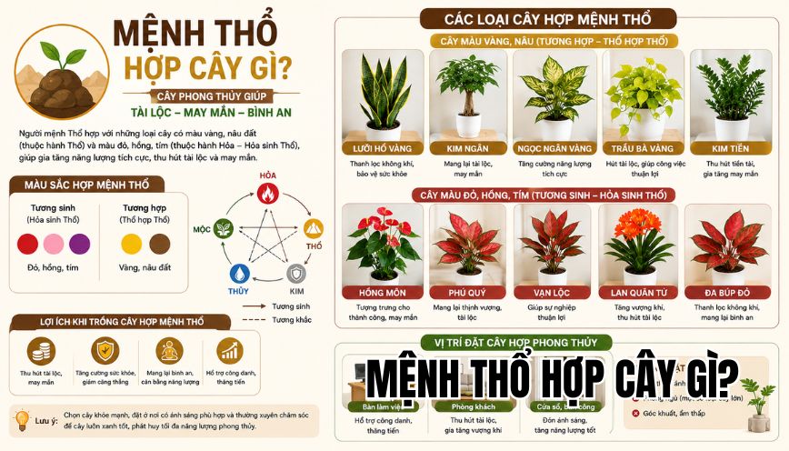 mệnh thổ hợp cây gì