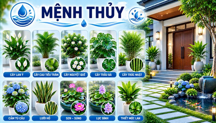 Mệnh Thủy nên trồng cây gì trước nhà? Gợi ý hợp phong thủy