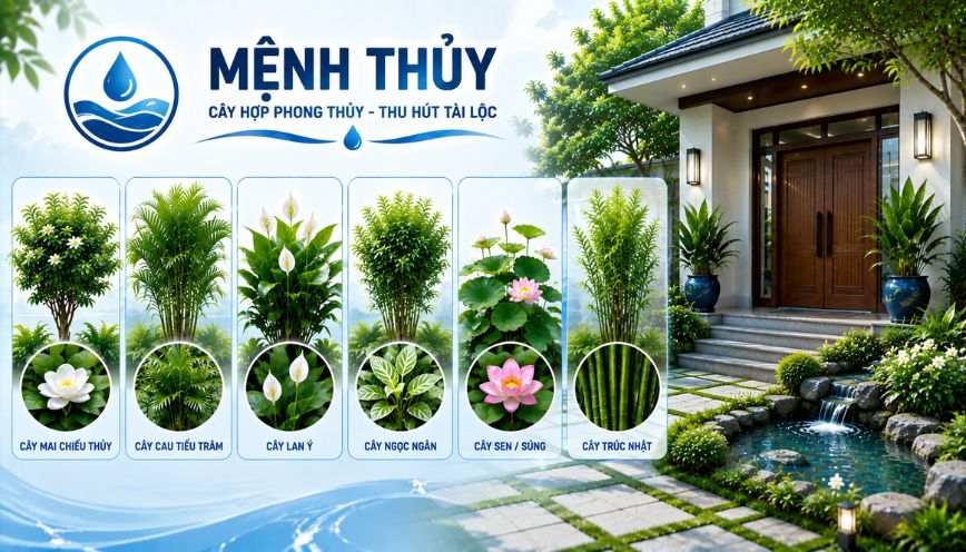 Mệnh Thủy nên trồng cây gì trước nhà nhằm thu hút tài lộc?
