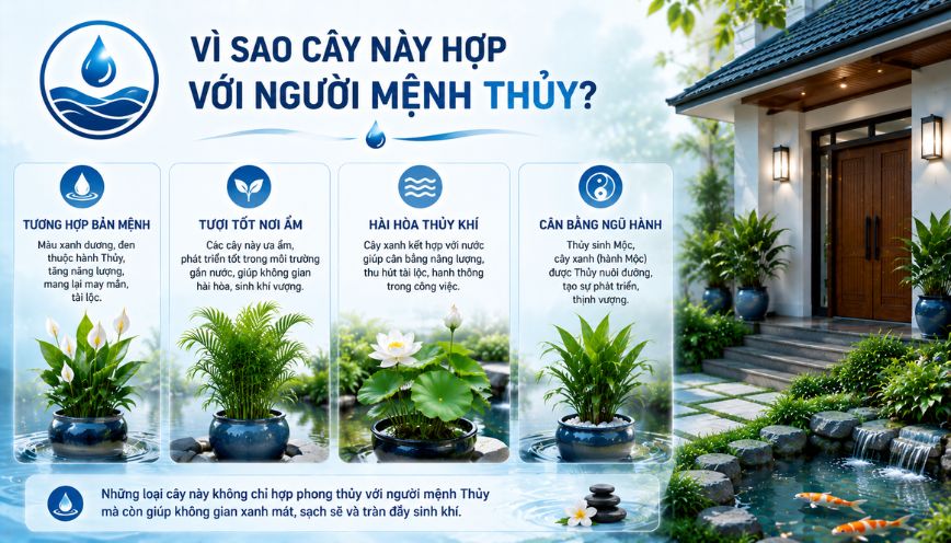 Vì sao những loại cây trên được xem là hợp với người mệnh Thủy?